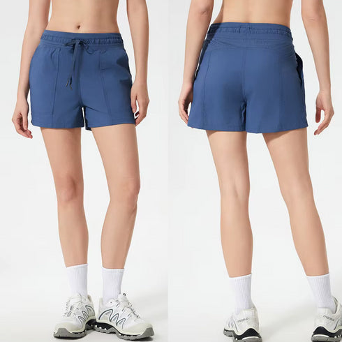 Women's Athletic Lightweight Shorts with Elastic Waist Band & Tie Strings
